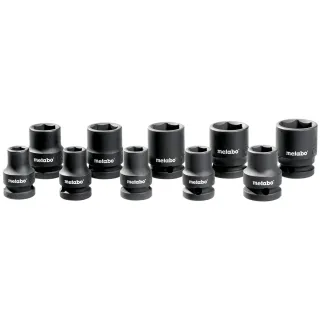 Metabo Steckschlüsselsatz für Schlagschrauber und Ratschenschrauber 1/2" - 10 teiliges Set - 628831000