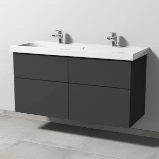 Sanipa 3way Waschtischunterbau zu Geberit iCon Light Waschtisch mit 4 Auszügen, Graphit-Matt SP5761B
