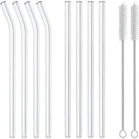 LA VAGUE Trinkhalme SMOOTHIE Wiederverwendbares Glastrinkhalm-Set, Glastrinkhalme aus hochwertigem Borosilikatglas
