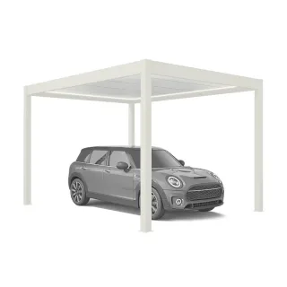 Carport LED Beleuchtung freistehend, Basic, Weiß RAL 9016, 301.5 x 205.8 cm, Durchgangshöhe 205 cm, individuell konfigurieren