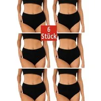 Berrak Taillenslip Damen Slip Bikinislip Hüftslip (6er-Pack)Schwarz A2108 (Spar-Set, 6-St., 6er-Pack) Premium Qualität