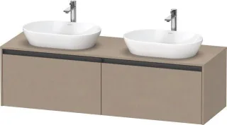 Duravit Ketho.2 Konsolenwaschtischunterbau wandhängend Leinen Matt 1600x550x459 mm - K24889B75750000 K24889B75750000