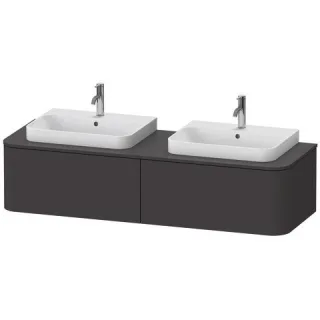 Duravit Happy D.2 Plus Konsolenwaschtischunterbau wandhängend Graphit Supermatt 1600x550x354 mm - HP HP4946B80800010