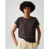 OPUS Kurzarmshirt Suschel aus Jersey mit lockerer Passform weich fließender Fall, glatter Griff, Casual