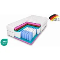 Taschenfederkernmatratze Folyesco, 90x200, 140x200 cm & weitere Größen, MARPUR, 20 cm hoch, 7 ergonomische Liegezonen, orthopädisch, H3/H4 Wendematratze