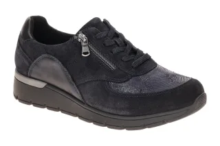 Waldl?ufer 626K02 K-RAMONA Damenschuhe, blau notte bequeme Schn?r-Halbschuhe