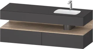 Duravit Qatego Einbauwaschtisch mit Konsolenwaschtischunterbau Graphit Matt 1600x550x600 mm - QA4796 QA4796055490000