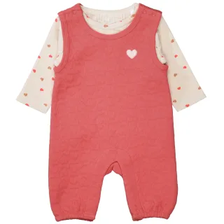 STACCATO - Md.-Strampler+Shirt coral red - Gr. - 62