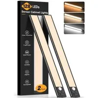 Athlix LED Unterbauleuchte 2er Unterbauleuchte Schrankbeleuchtung Kabellos mit Bewegungsmelder, LED fest integriert, 2 Stück - Warmweiß, Kaltweiß, Neutralweiß