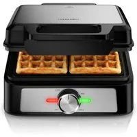 Arendo Waffeleisen Waffelautomat doppelt für belgische Waffeln mit Antihaftbeschichtung, 1600 W, Stufenloser Bräunungsregler, Antihaftbeschichtung & Backampel