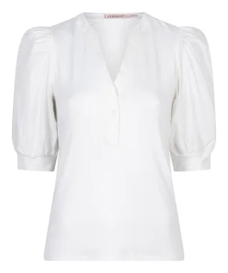Esqualo - Top mit Puffärmeln weiß - Gr. - XS