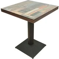 JEOBEST Esstisch Klein Küchentisch für 4 Personen, 60x60cm Esszimmertisch, Landhausstil, mit stabilem Standfuss, Vintagebraun