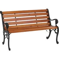 PROREGAL® Gartenbank Sitzbank Holzbank 2-/3-Sitzer Gusseisen Holz Kiefer Natur/Teak