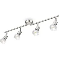 B.K.Licht Deckenleuchte, LED wechselbar, 4-flammig, LED Deckenlampe, dreh- schwenkbar, neutralweiß, matt-nickel