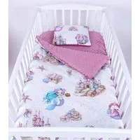 Babydecke BABYLUX Babydecke Krabbeldecke MINKY Kuscheldecke 75x100 cm+KISSEN, BabyLux, K147 - Retro-Rosa + Meerjungfrauen