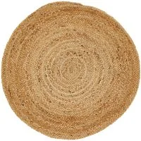 LUXOR living Teppich Mamda 2, Juteteppich, rund, Höhe: 6 mm, Flachgewebe, handgeflochten, Flecht Design, Naturfaser, Boho-Style