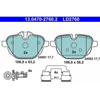ATE Ceramic Bremsbel?ge hinten BMW 5 I8 X3 X4 Z4