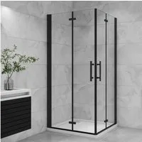 Duschparadies Dusch-Falttür 195cm Schwarz Falttür Scharniertür Duschabtrennung Duschkabine, 70x195 cm, Easyclean Sicherheitsglas, beidseitig montierbar