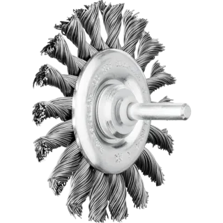 PFERD TOOLS POS Rundbürste gezopft RBG 76x6 mm Schaft 6 mm Stahl-Draht 0,50 - 43198009