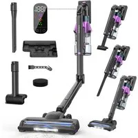 lubluelu Akku-Hand-und Stielstaubsauger G30 Kabelloser Akkusauger mit KnickRohr 50000pa / 2-in-1-Ladestation, 500 W, beutellos, 90° faltbare flexible Bodenbürste