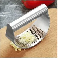 MORRENT Knoblauchpresse Edelstahl Knoblauchwippe, spülmaschinengeeignet, einfache Bedienung, Knoblauch Presse rostfrei, ergonomische, spülmaschinengeeignet