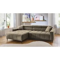 Massivart® Ecksofa Cord 256 cm / Cordsofa / Sitztiefen- & Kopfteilverstellung / SIMPLE, Nosagfederung · frei im Raum stellbar