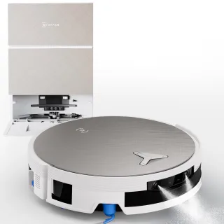 ECOVACS X12 PRO Omni Saugroboter mit Wischfunktion Blast & 22.000 Pa FocusJet-System zur Fleckenvorlösung ultraschneller PowerBoost OZMO Roller 3.0 intelligente Mopprolle AIVI 3D 4.0 Weiß
