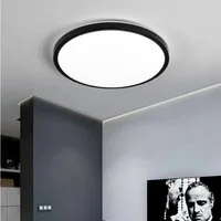 Riserva LED Deckenleuchte LED Deckenleuchte 24W Schwarz Rund IP65 Feuchtraum 28.5cm, LED wechselbar