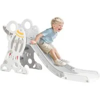 AIYAPLAY Rutscher Gartenrutsche für Kinder 1,5 bis 3 Jahre, (Kleinkinderrutsche, 1-tlg., Kinderrutsche), Grau 157 x 46,5 x 80 cm