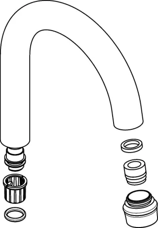 Hansgrohe Auslauf komplett Axor Montreux Zweigriff Armatur WT/HWB chrom, 97992000 97992000