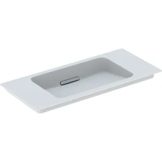 Geberit ONE Möbelwaschtisch, 90x40cm ohne Hahnloch, Überlauf verdeckt, weiss/weiss Tect, 500395013 500395013