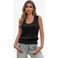 Imily Bela Tanktop Damen Rippstrick Sweaterweste (Packung, 1-tlg., 1per-Pack) einfarbig