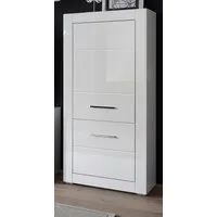 Furn.Design Midischrank Carrara (Highboard 2-türig, 65 x 142 cm) in weiß Hochglanz