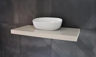 Neuesbad Waschtischplatte Konsole 80x50cm, Creme Seidenmatt lackiert NB1KPL80-CR