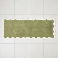 Homescapes Badematte Badläufer mit Wellenrand 40x100 cm-Langer Badteppich, 100 % Baumwolle, Höhe 10 mm, 40 x 100 cm