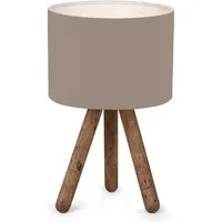 lux.pro Tischleuchte, ohne Leuchtmittel, »Preston« Nachttischlampe Tischlampe Holz 1 x E27 Sandfarben
