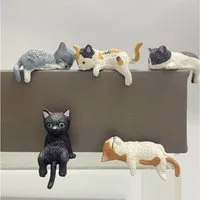 FOUORTUNATE-BEE Dekofigur Mini Kätzchen Figuren Miniatur Katzen Figuren Deko (Krabbelnd liegend sitzend Kätzchen Statue Kätzen Ornamente, Tischdeko Auto Computer Aquarium Dekoration Tierornament)