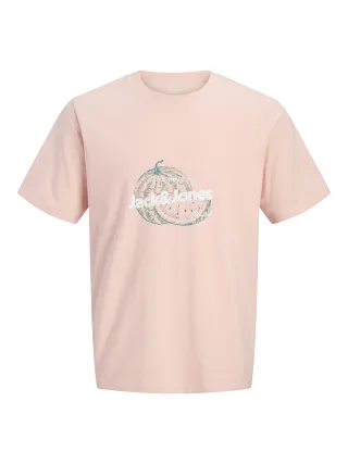 JACK&JONES - JORRIVIERA TEE SS CREW NECK FST Peach Melba - Gr. - S