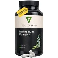 Vita Elements Magnesium Komplex Kapseln, 180 St., Vegan Frei von Gentechnik Ohne unnötige Zusätze Laborgeprüft