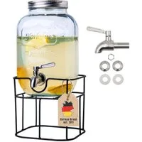 Intirilife Getränkespender, Wasserspender Saftspender Limonadenspender Glasbehälter für Getränke