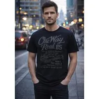 Man's World T-Shirt Kurzarm, Regular Fit, mit Print, Rundhals, im Used-Look