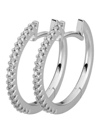 Lyomi Klappcreolen 585/- Weißgold 38 synth. Diam. 0,24ct.