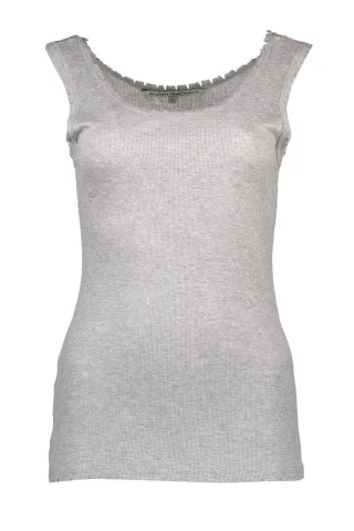 Rippenshirt Ärmellos Rohkante