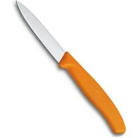 Victorinox Gemüsemesser Gemüsemesser mit extra scharfer Klinge, 12 cm, Kunststoff-Griff, Gerade Klinge, spülmaschinengeeignet, orange, Made in Switzerland