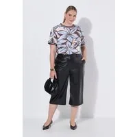 MIAMODA Jeansshorts Lederoptik-Culotte weites Bein