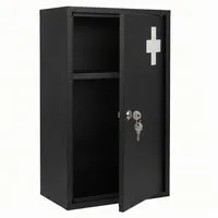 Spetebo Medizinschrank Metall Medizinschrank abschließbar inklusive 2 Schlüssel (Anzahl, 1-St., 50 x 30 cm) Wand Arzneischrank mit 3 Fächern