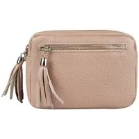 ITALYSHOP24 Schultertasche Made in Italy Damen Leder Tasche CrossOver, als Schultertasche, CrossBody, Umhängetasche tragbar