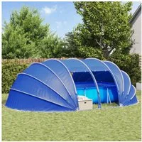 furnicato Poolüberdachung Poolzelt mit Reißverschlusstüren 640x432x205 cm Grün, UV-beständige Poolüberdachung, klappbar und mit Reißverschlusstüren