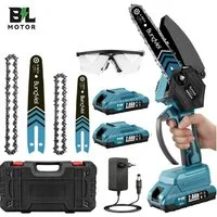 Bundviel Akku-Kettensäge Akku Kettensäge 6+8 Zoll Mini Kettensägen Bürstenloser Handkettensäge