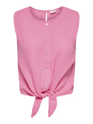 JDY - JDYTHEIS LIFE S/L KNOTBUTTON TOP WVN Pink Cosmos - Gr. - L